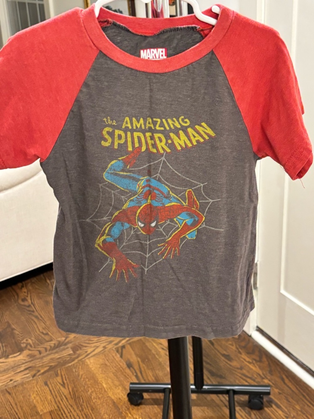 Marvel Kids Tee with Red Trim and Gray Body